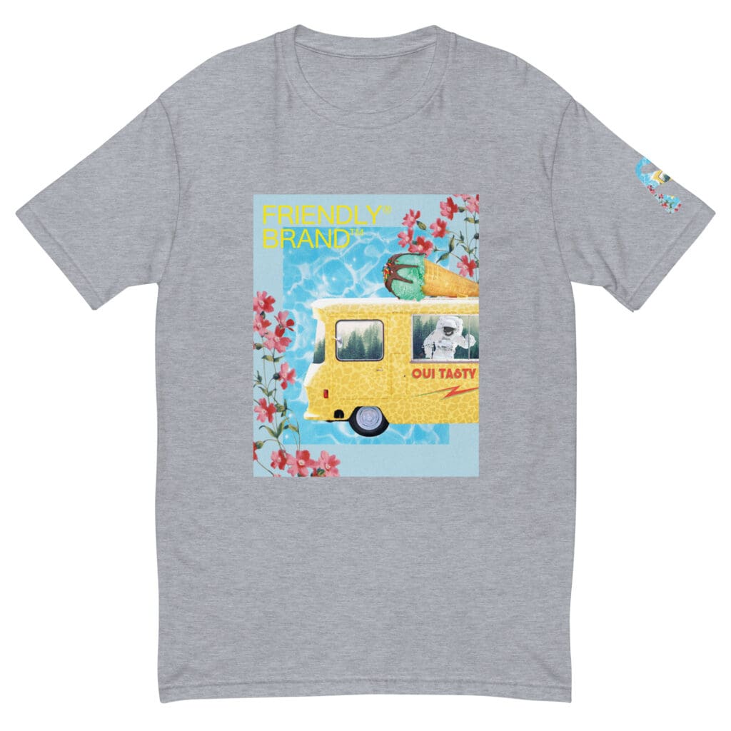 Grey Friendly T-shirt with cheetah print ice cream truck