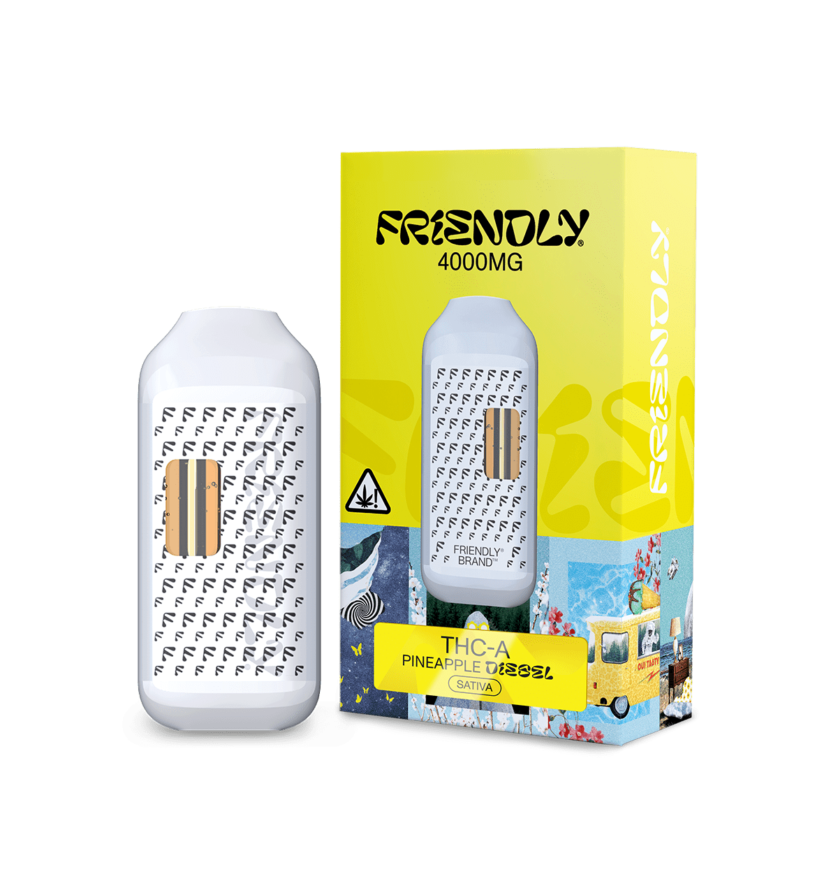 Friendly THCA Pineapple Diesel 4000MG Disposable Vape | Friendly Hemp