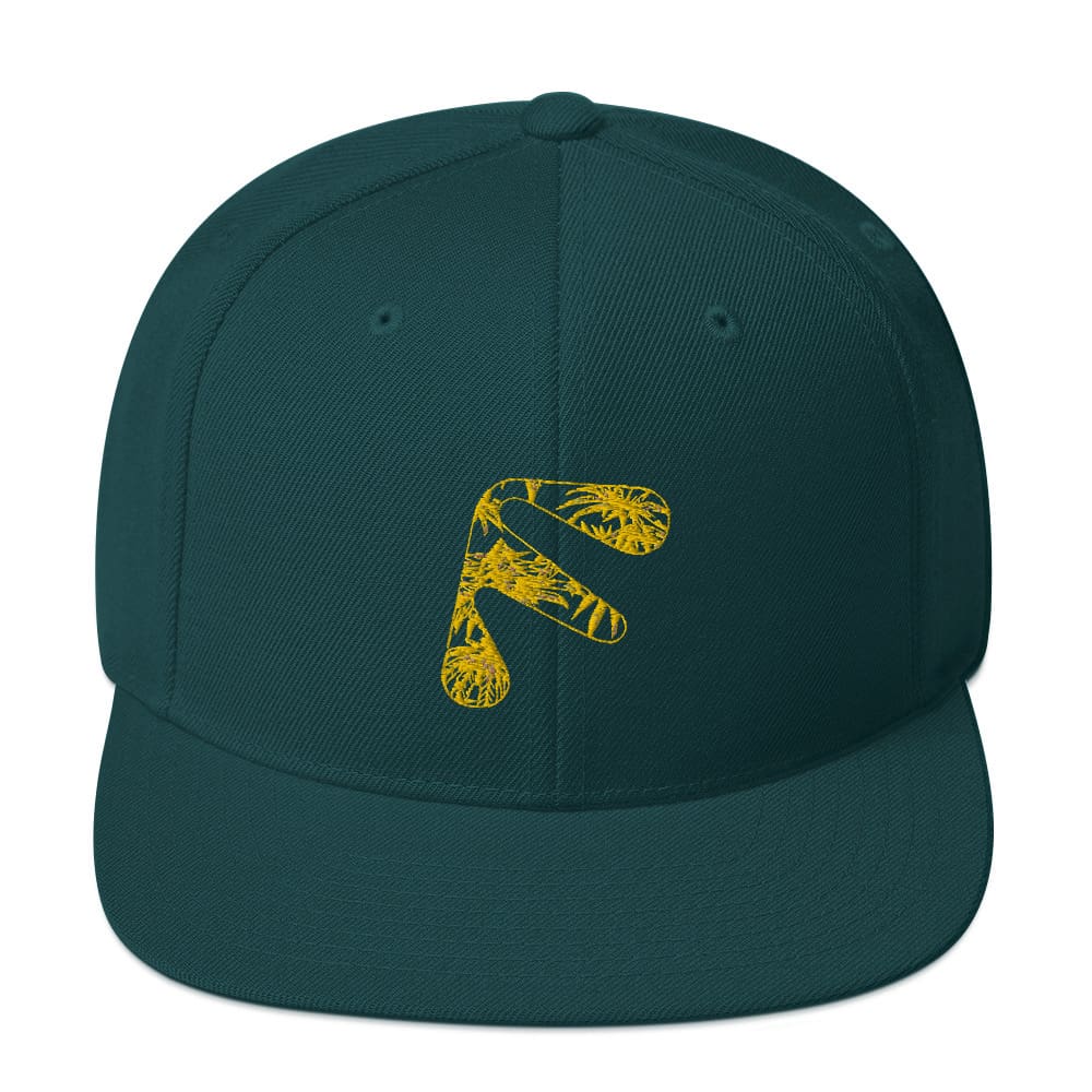 Green Friendly Snapback Hat with logo - Yellow